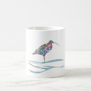 Taza De Café Curlew multicolor estilizado moderno