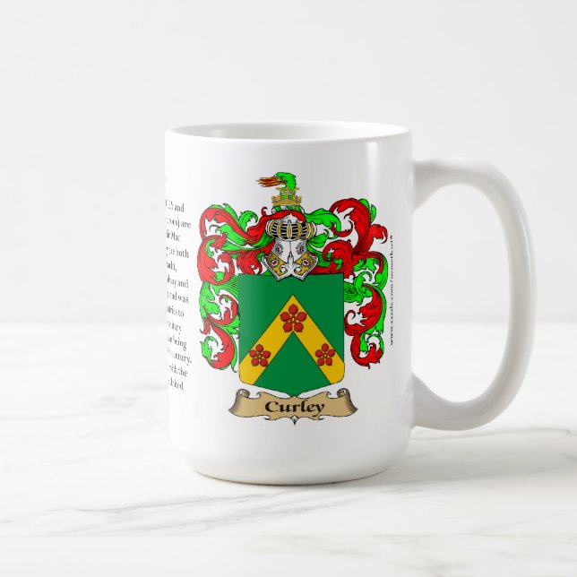 Taza De Café Curley, el origen, el significado y el escudo (Derecha)