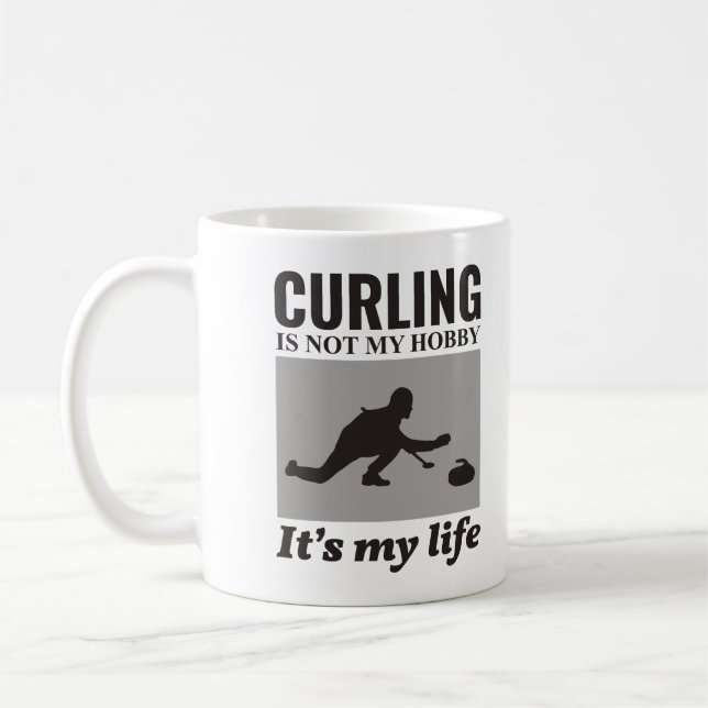 Taza De Café Curling de piedra Ice Sport Curler Funny (Izquierda)