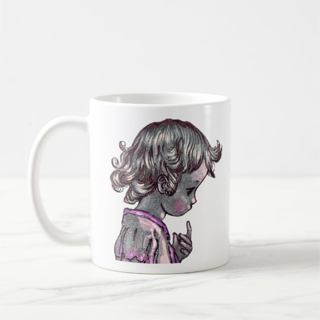 Taza De Café Curly Hair Chica mug (Izquierda)