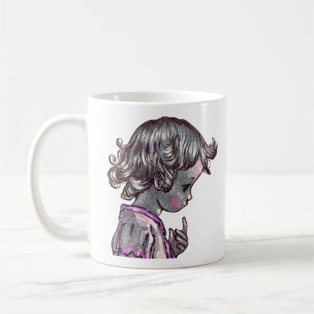 Taza De Café Curly Hair Chica mug (Izquierda)