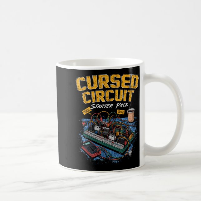 Taza De Café Cursed Circuit Starter Pack Funny Electronics Hall (Derecha)