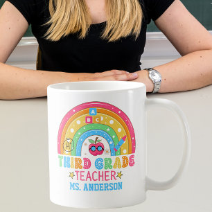Taza De Café Curso de tercer grado profesor personalizado color