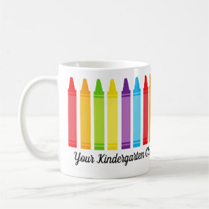 Taza De Café Curte Personalizado School Teacher Crayon