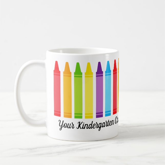 Taza De Café Curte Personalizado School Teacher Crayon (Izquierda)