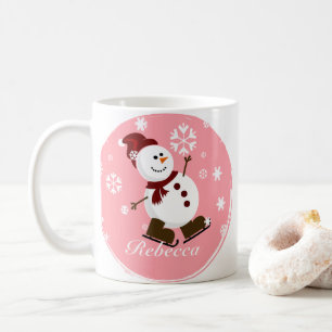 Taza De Café Curte Personalizado Xmas Snowman