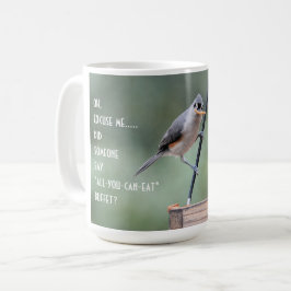 Taza De Café Curte Tufted Titmouse on Feeder, divertido
