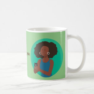 Taza De Café Curvas afro-naturales de pelo