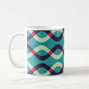 Taza De Café Curvas retro: efecto de patrón de niebla.