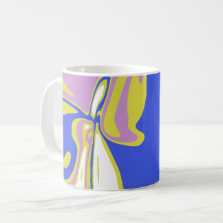 Taza De Café Curved Flowing Lines in a Layered Abstract Pattern