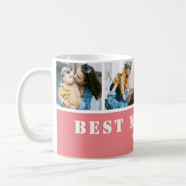 Taza De Café Custom 4 Photo Best Mom Ever (Izquierda)