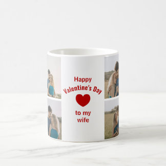 Taza De Café Custom 4 Photos Happy Valentine's Day to