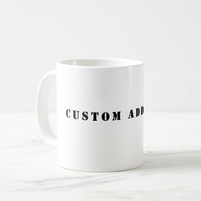 Taza De Café Custom Add Text Coffee Mug (Anverso izquierdo)
