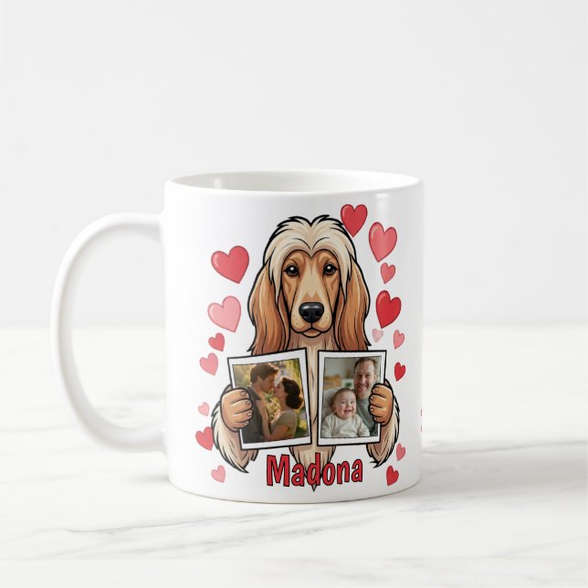 Taza De Café Custom Afghan Hound Photo Heart Coffee Mug (Izquierda)