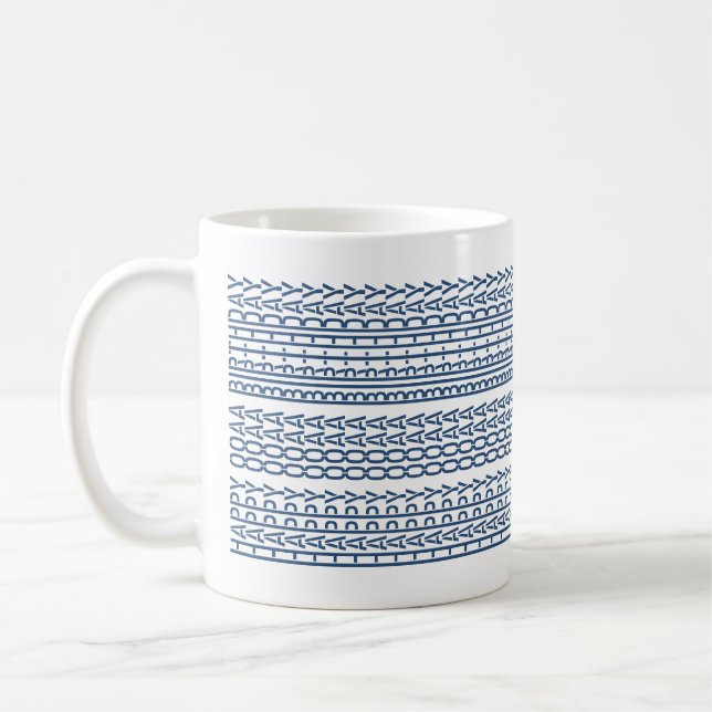 Taza De Café Custom Age Happy Birthday Modern Hidden Message (Izquierda)