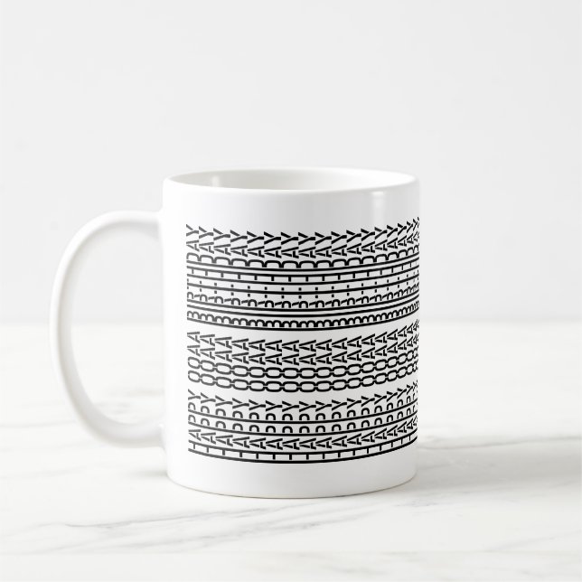 Taza De Café Custom Age Happy Birthday Modern Hidden Message (Izquierda)