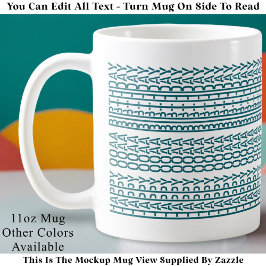Taza De Café Custom Age Happy Birthday Modern Hidden Message