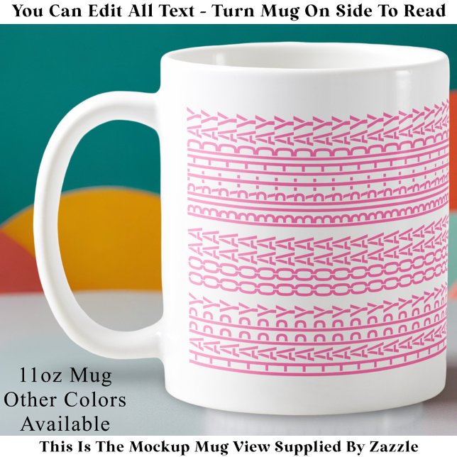 Taza De Café Custom Age Happy Birthday Modern Hidden Message (Subido por el creador)