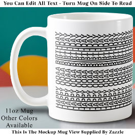 Taza De Café Custom Age Happy Birthday Modern Hidden Message