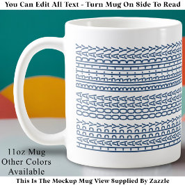 Taza De Café Custom Age Happy Birthday Modern Hidden Message