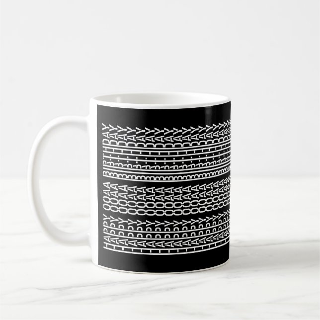 Taza De Café Custom Age Happy Birthday Modern Hidden Message (Izquierda)