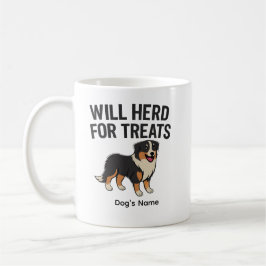 Taza De Café Custom Australian Shepherd “Will Herd for Treats” 