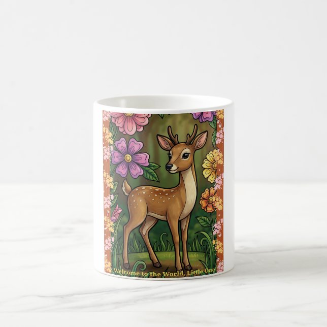 Taza De Café Custom Baby Fawn Mug- Personalized Woodland Name (Centro)