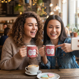 Taza De Café Custom "Besties" Sunburst Personalized Pillow – Em