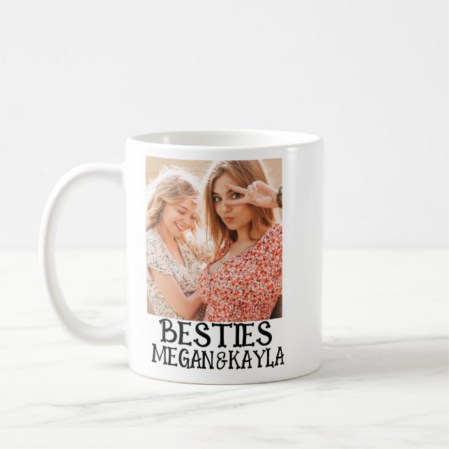 Taza De Café Custom BFF Photo Two-Tone Minimalist Modern mugs (Izquierda)