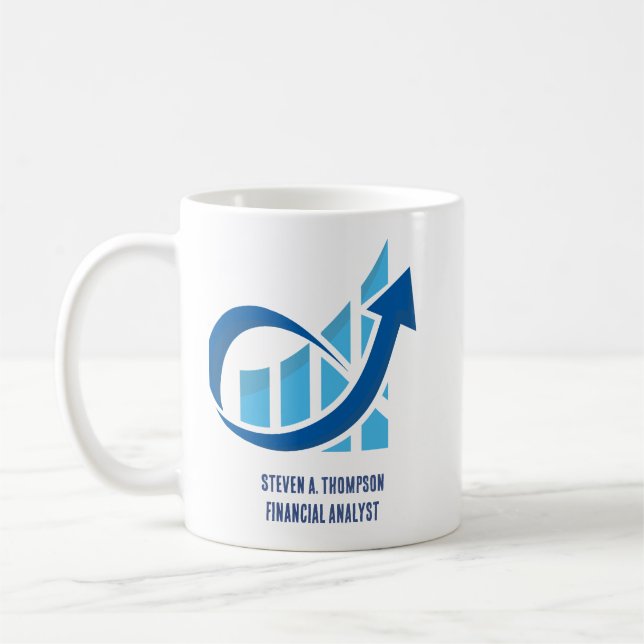 Taza De Café Custom Blue Finance Mug (Izquierda)