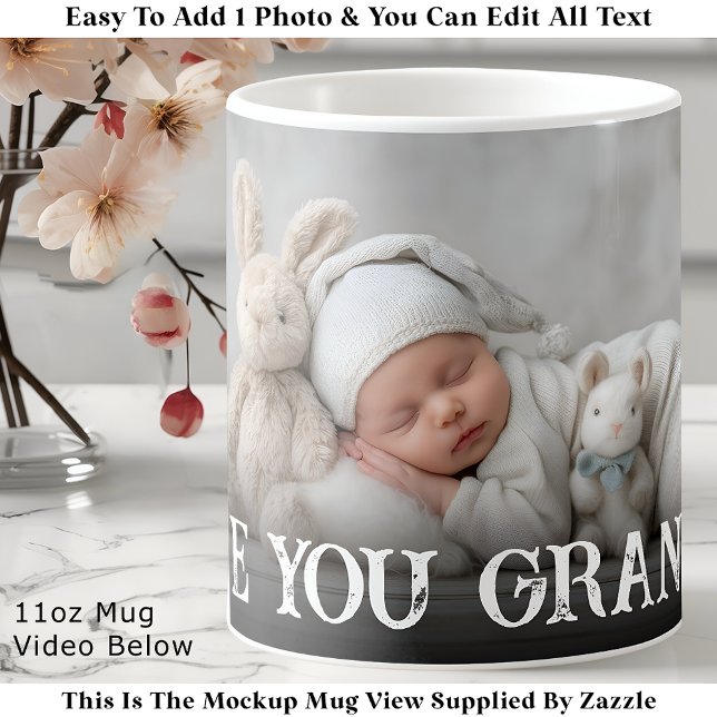 Taza De Café Custom Bold Love You Grandpa One Photo Modern (Subido por el creador)