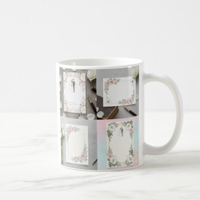 Taza De Café Custom Bride and Groom Illustration (Derecha)