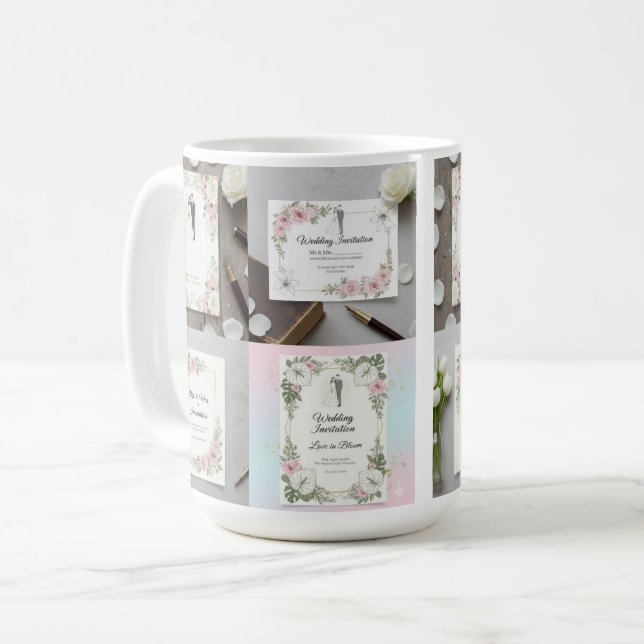 Taza De Café Custom Bride and Groom Illustration (Anverso izquierdo)