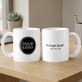 Taza De Café Custom Business Logo and Employee Name