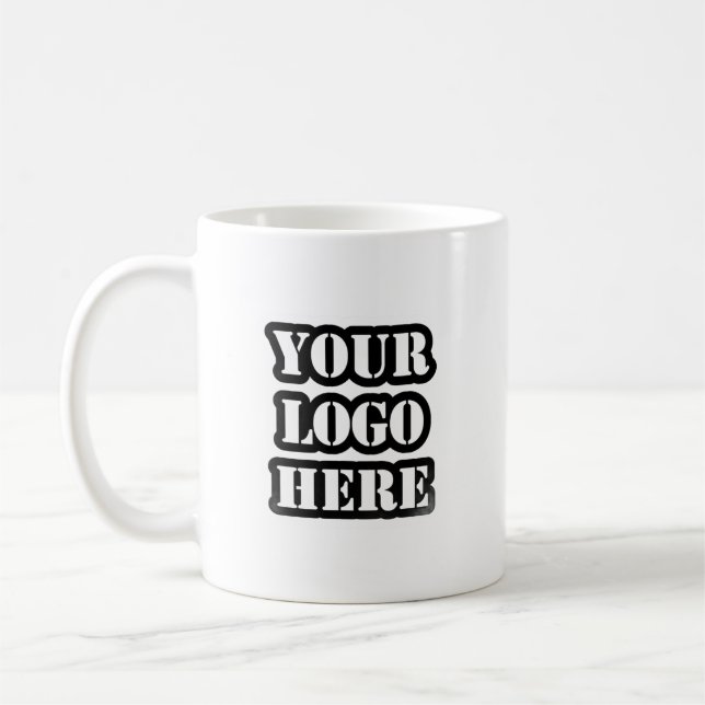 Taza De Café Custom Business Logo Branded Coffee Mug (Izquierda)