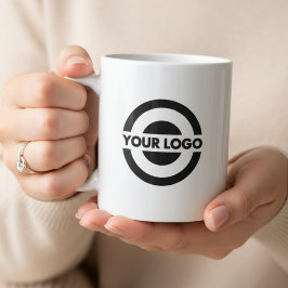 Taza De Café Custom Business Logo Branded White