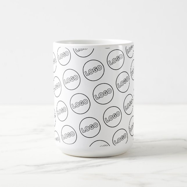 Taza De Café Custom Business Logo Modern Branded Coffee (Centro)