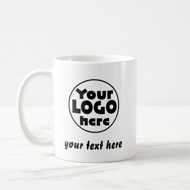 Taza De Café Custom Business Logo Text  Professional Company (Izquierda)