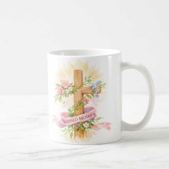 Taza De Café Custom Christian Mother’s Day Cross Mug (Derecha)