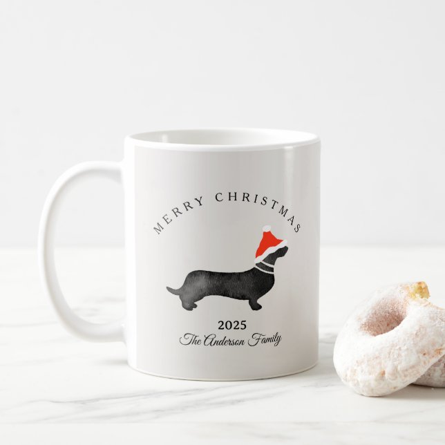 Taza De Café Custom Christmas red gray santa hummingbird (Con donut)