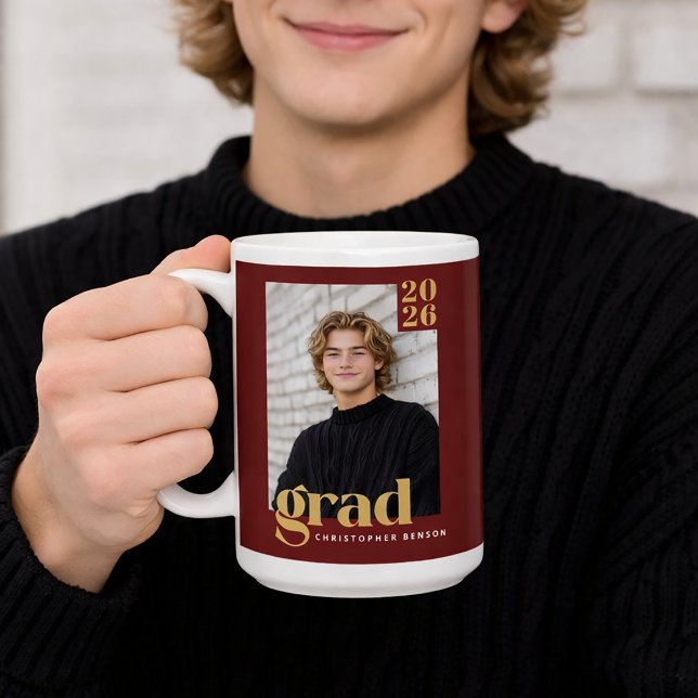 Taza De Café Custom Class of 2026 Photo Graduation (Subido por el creador)