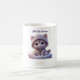 Taza De Café Custom Cosmic Cat Mug – Personalized Pastel Galaxy
