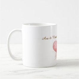 Taza De Café Custom Couple Name Watercolor Heart Classic Mug