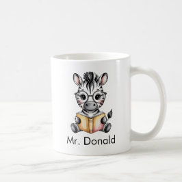 Taza De Café Custom Cute Baby Zebra Reading a Book