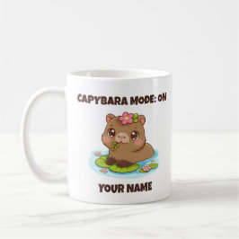 Taza De Café Custom Cute Kawaii Capybara Mode Coffee Mug