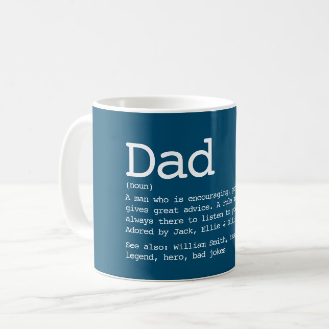 Taza De Café Custom Dad Definition Father's Day Blue (Anverso izquierdo)