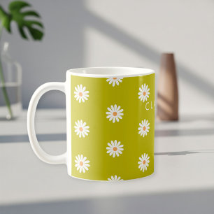 Taza De Café Custom Daisy Mug with Name for Women, Female Daisy