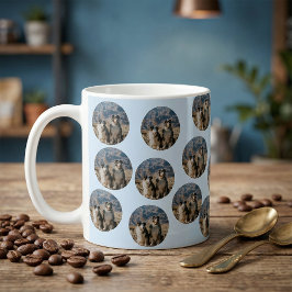 Taza De Café Custom Dog Photo | Cute Personalized Light Blue 