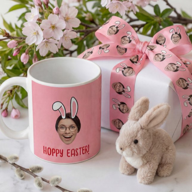 Taza De Café Custom Face Funny Easter Bunny Ears Photo (Subido por el creador)
