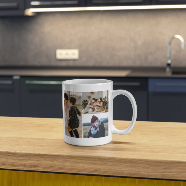 Taza De Café Custom Family Photo Gift with Elegant Initial (Subido por el creador)